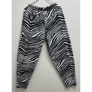 Rare ZUBAZ LA OAKLAND RAIDERS PANTS Gold Helmet Velvet Patch Football Y2K